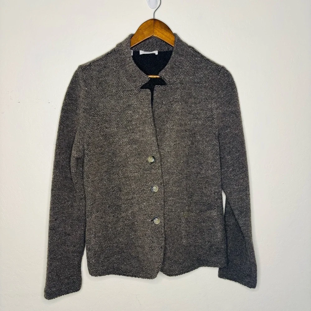 Zanetti 1965 Women’s US Large Wool Blend Jacket Gray Brown Alpaca‎ Button Up